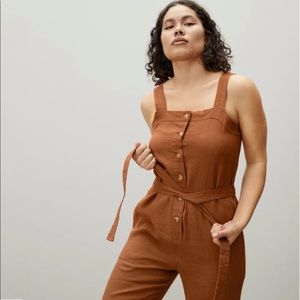Everlane Linen Picnic Jumpsuit in Honey